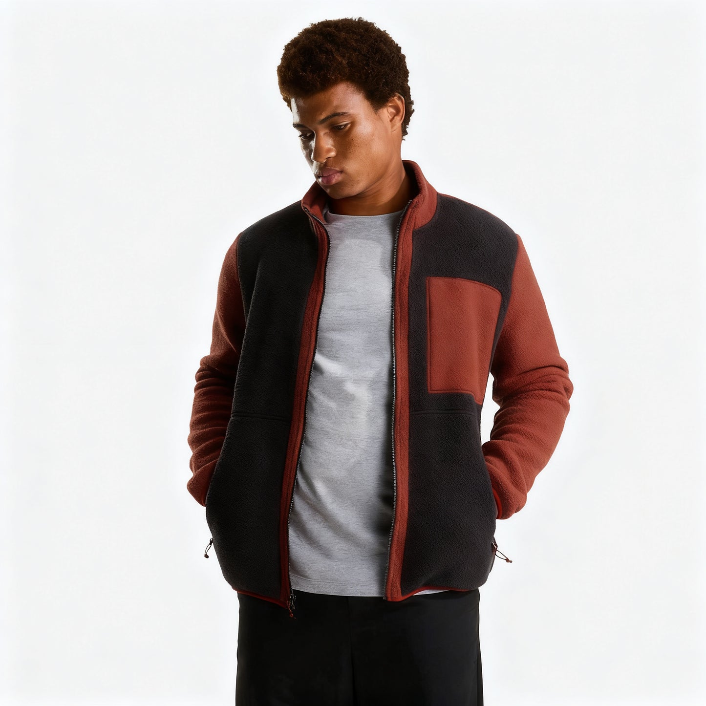 Black Zip-Up Jacket for Men