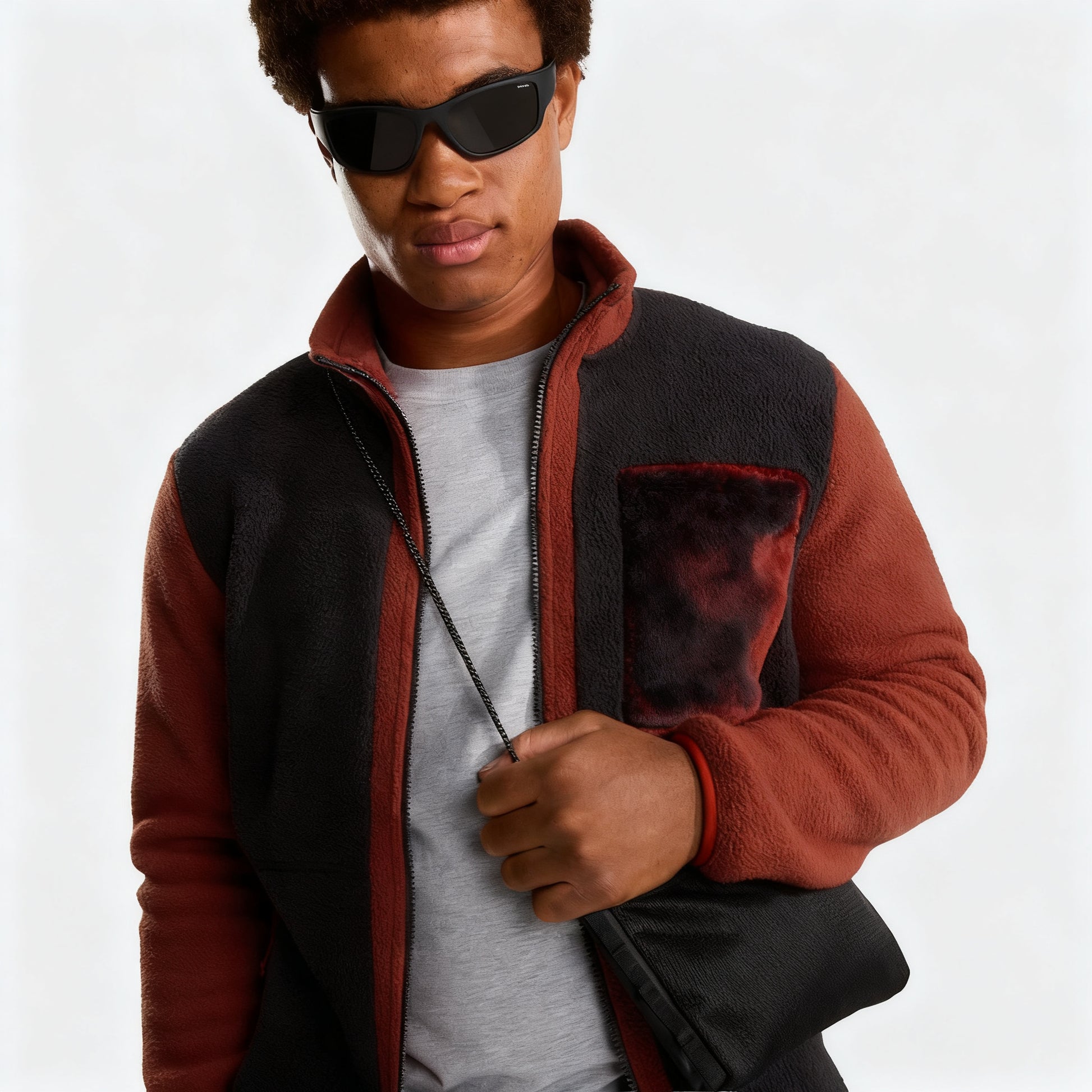 Black Zip-Up Jacket for Men