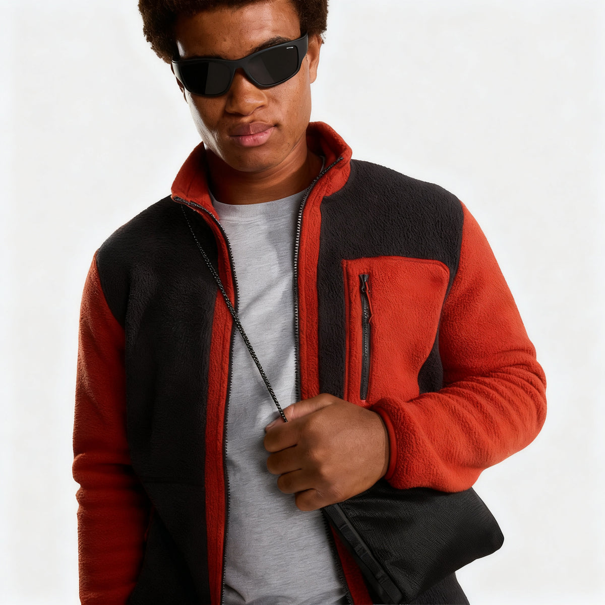 Black Zip-Up Jacket for Men