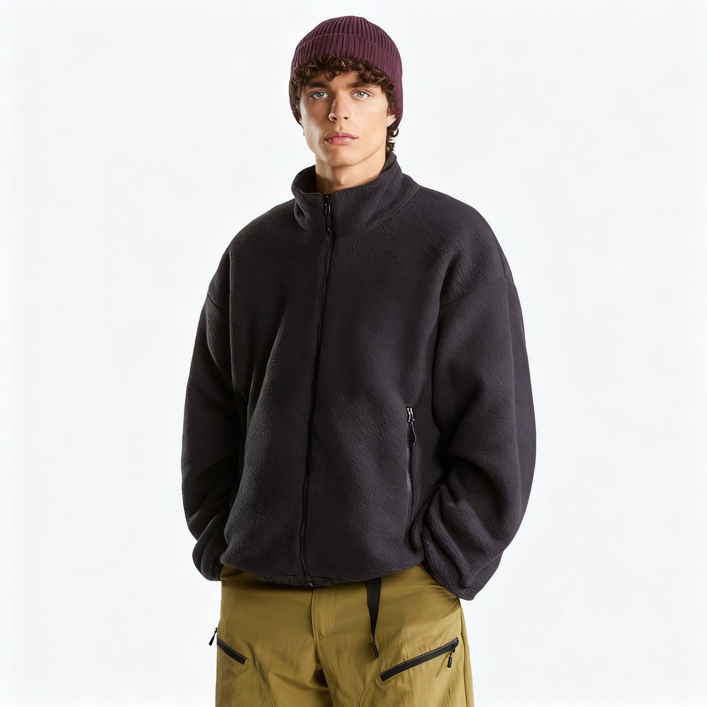 Black Zip-Up Jacket for Men