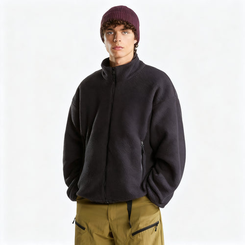 Black Zip-Up Jacket for Men