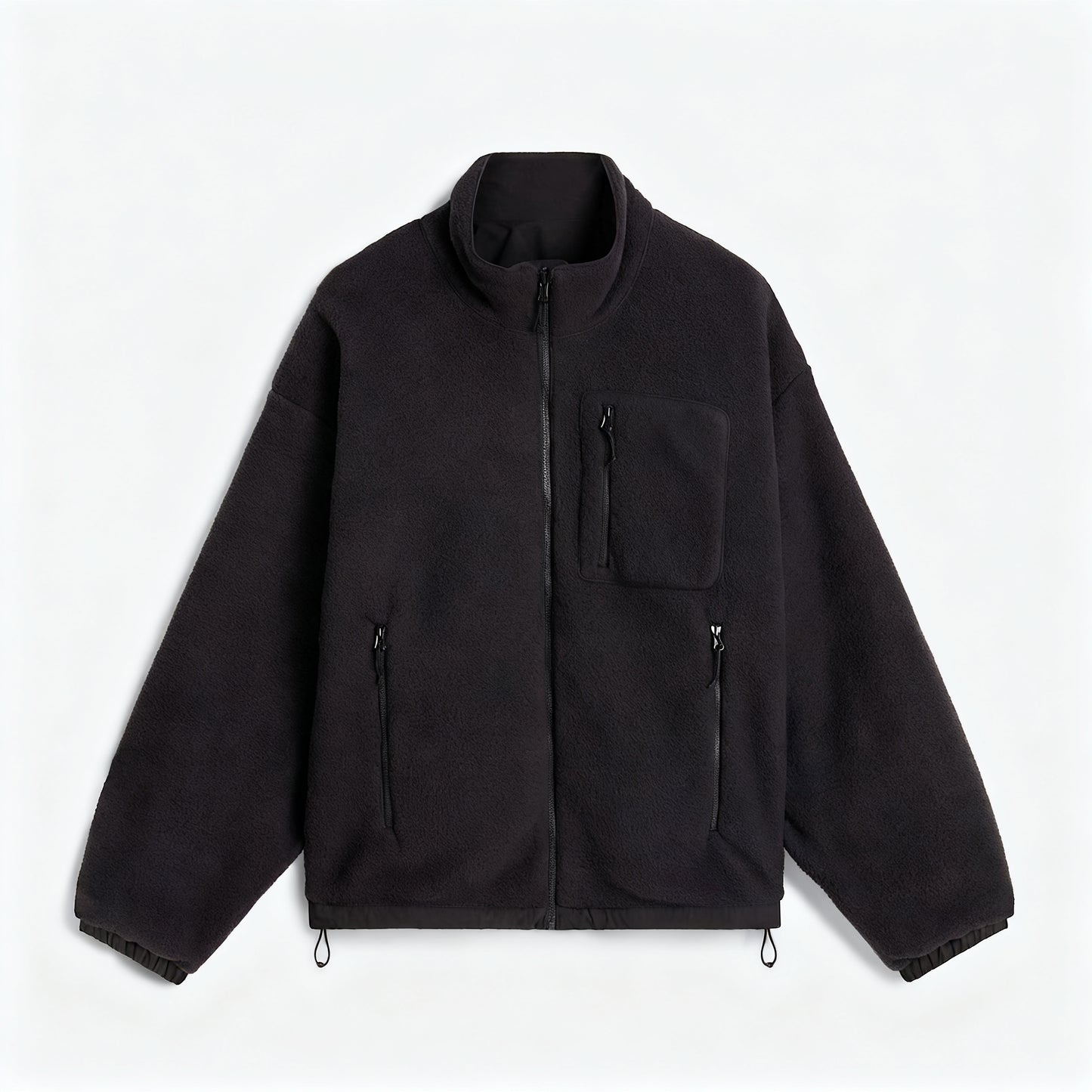 Black Zip-Up Jacket for Men