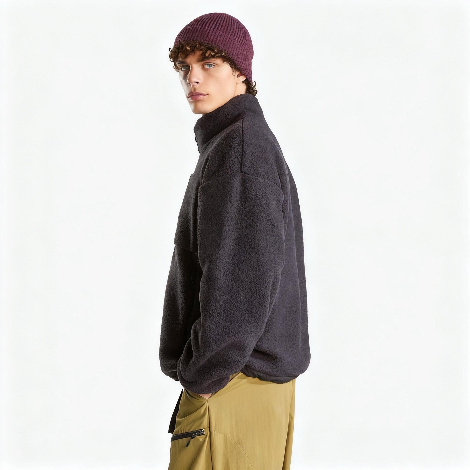 Black Zip-Up Jacket for Men