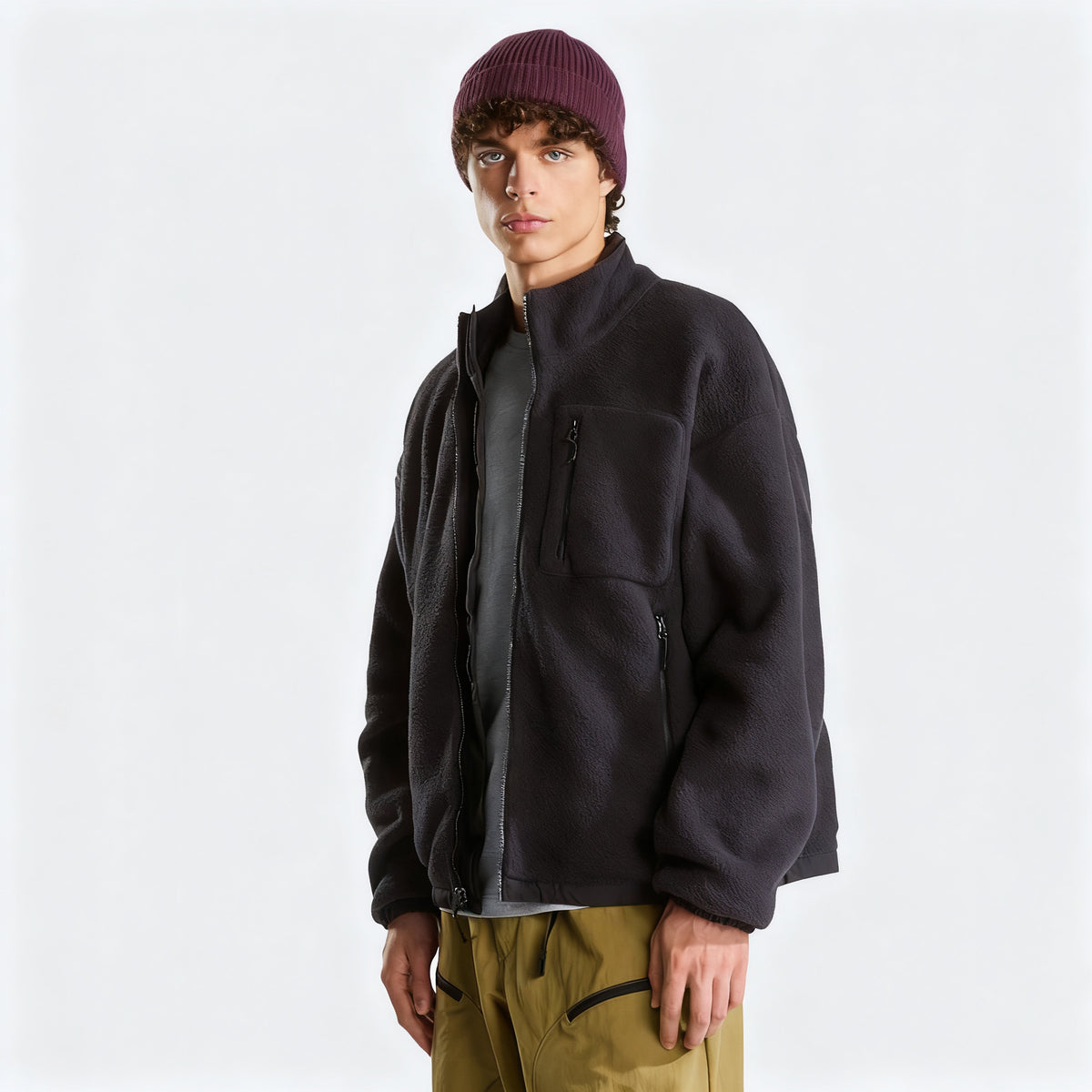 Black Zip-Up Jacket for Men