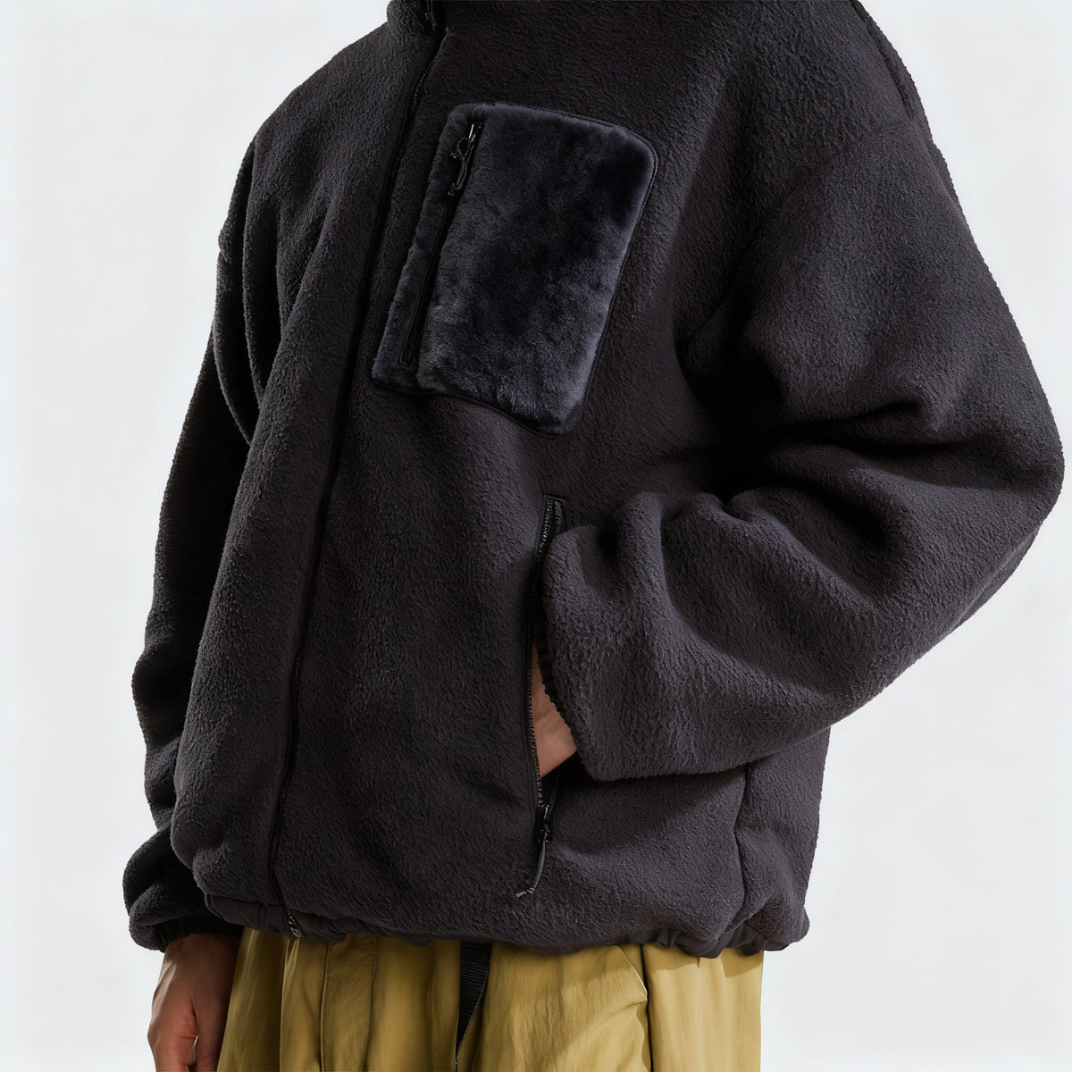 Black Zip-Up Jacket for Men